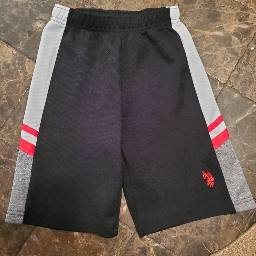 US POLO ASSN Black Athletic Shorts M 5/6 NWOT